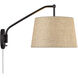Ryleigh 1 Light 12 inch Matte Black Articulating Wall Sconce Wall Light in Natural Sisal, Adjustable